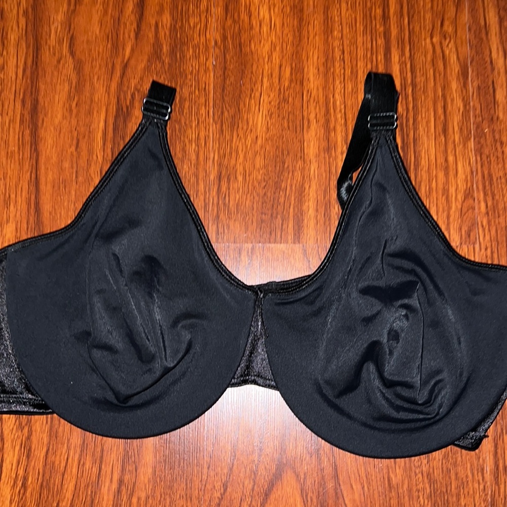 Secret Treasures Black Satin Microfiber Unlined Bra